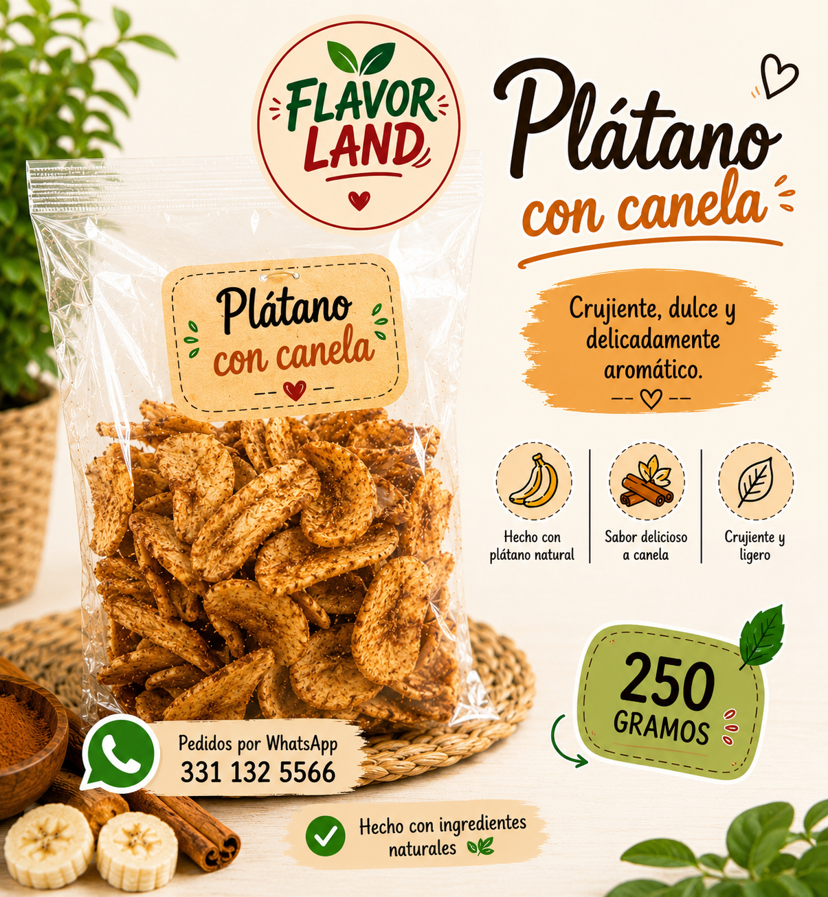 Plátano con Canela
